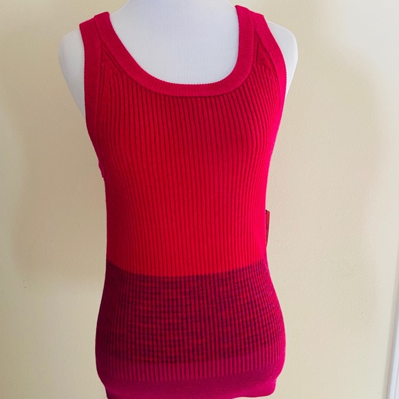 New Anthropologie magenta textured knit tank top ribbed - Picture 6 of 12